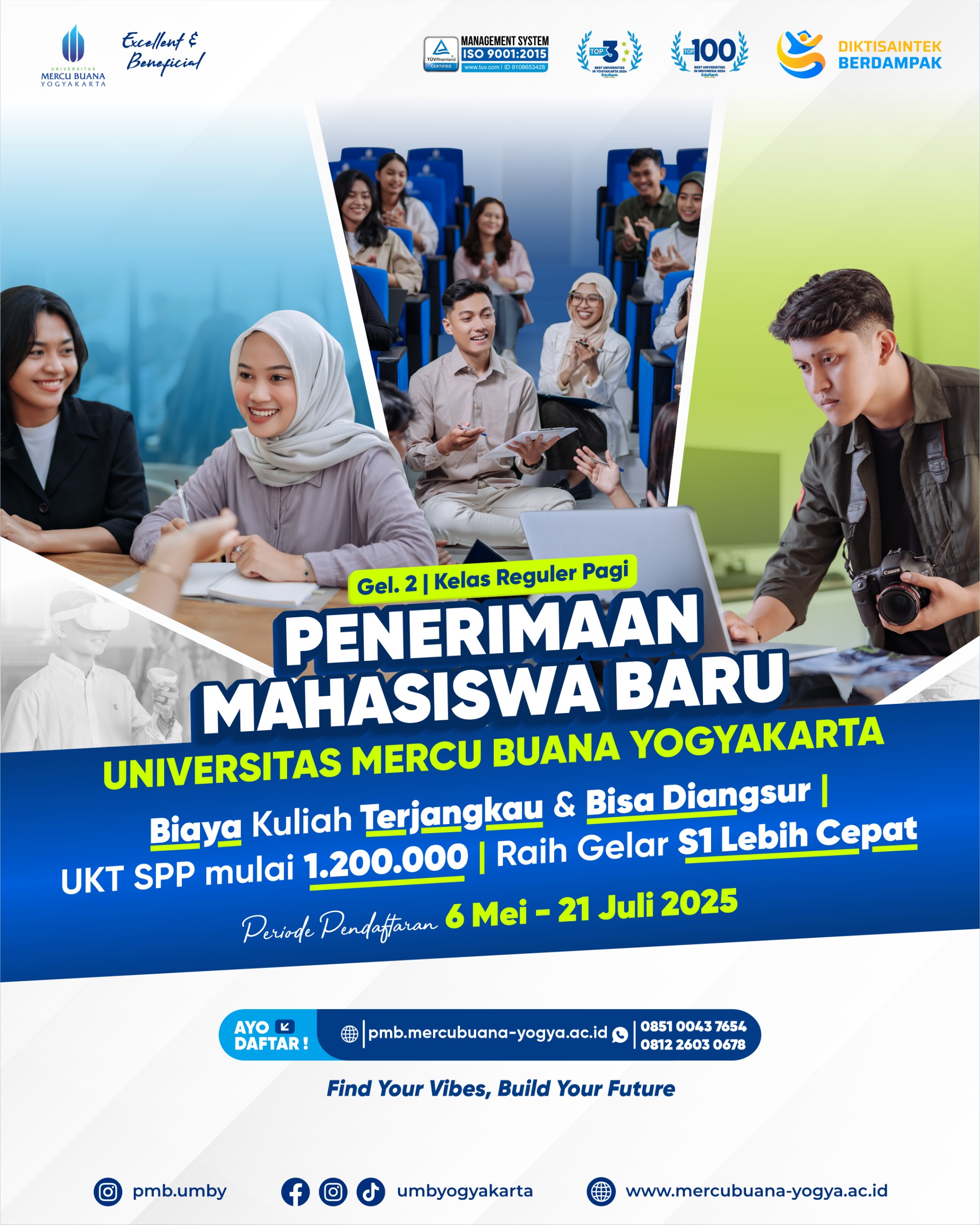 PENERIMAAN MAHASISWA BARU GEL 2 SUDAH DIBUKA!! AYO BERGABUNG DENGAN 12.000 MAHASISWA UMBY